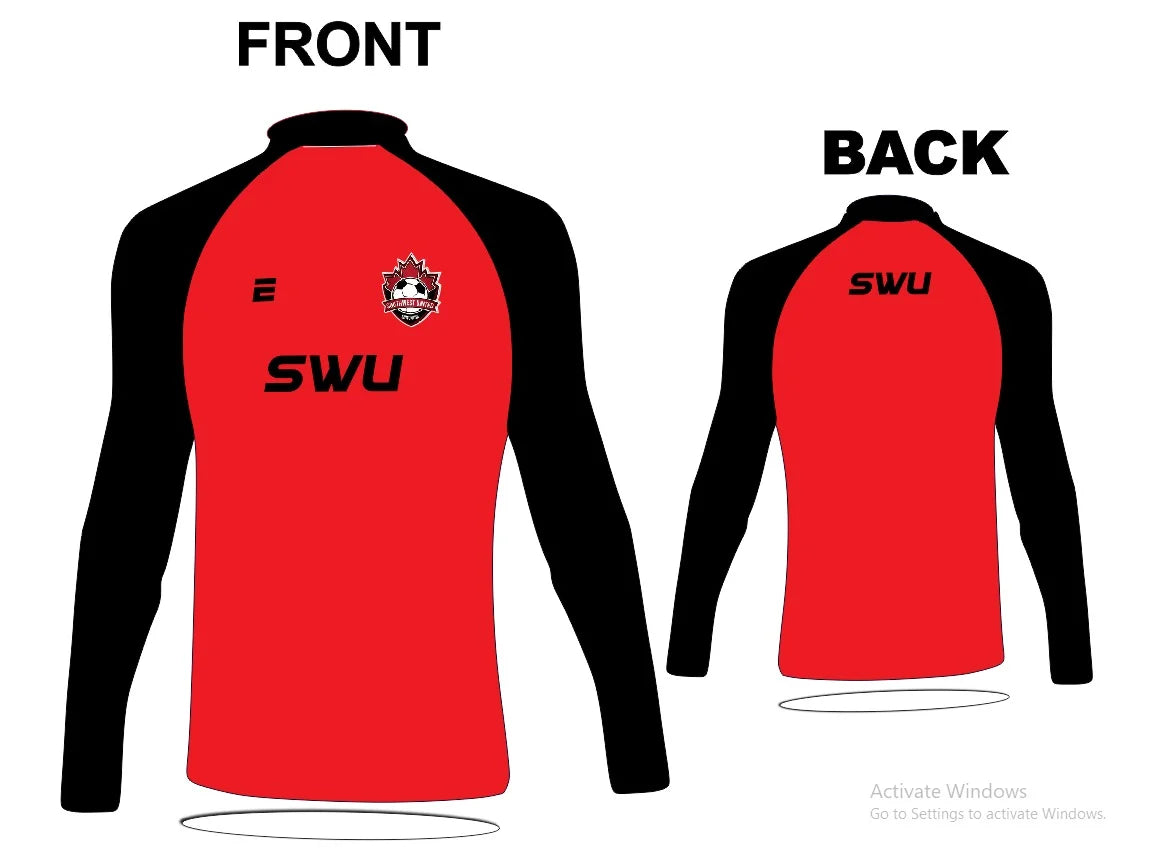 SWU Long Sleeve Compression Shirt - Black & Red